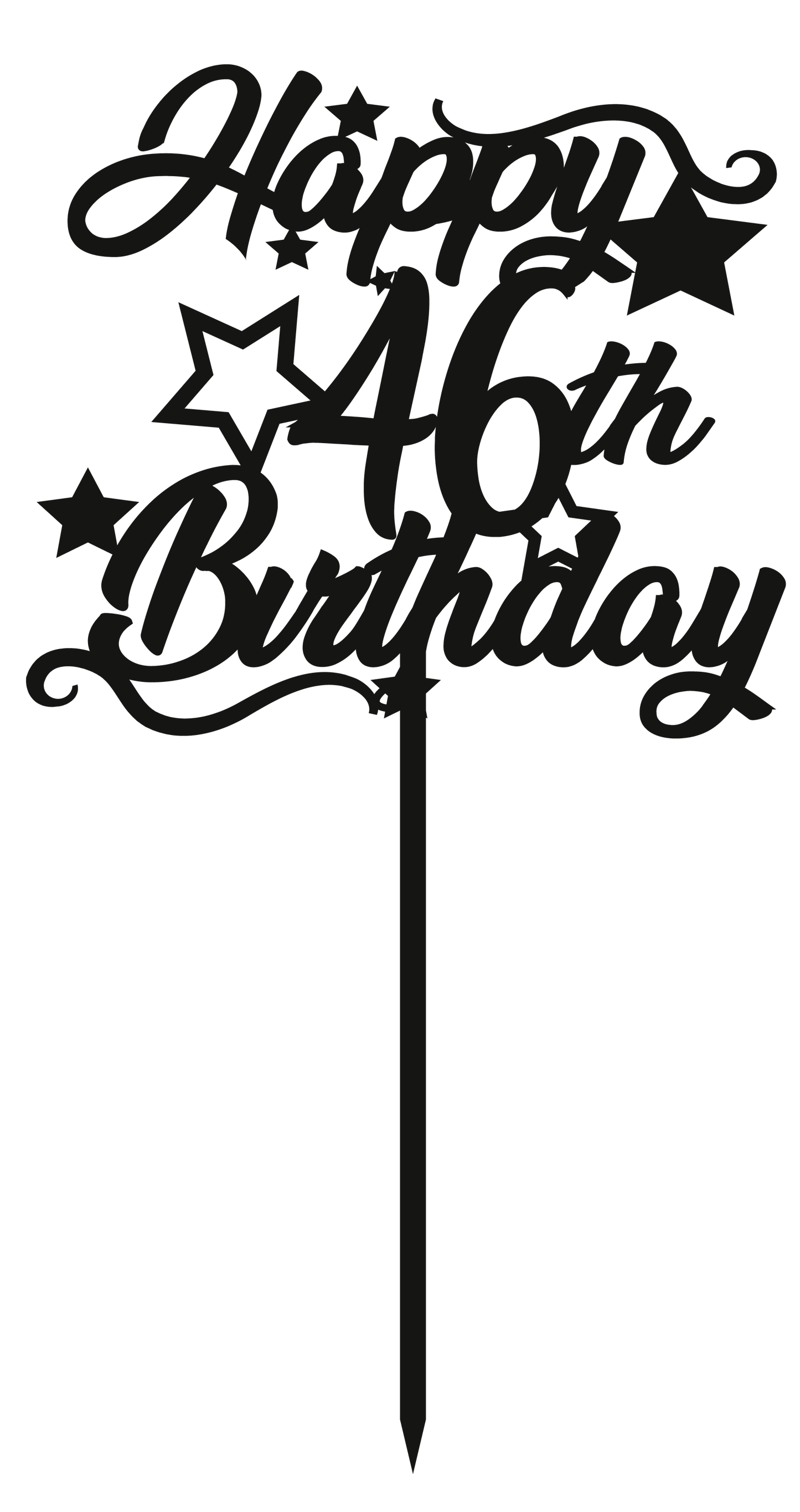 46th Birthday - Numbered - Cake Topper