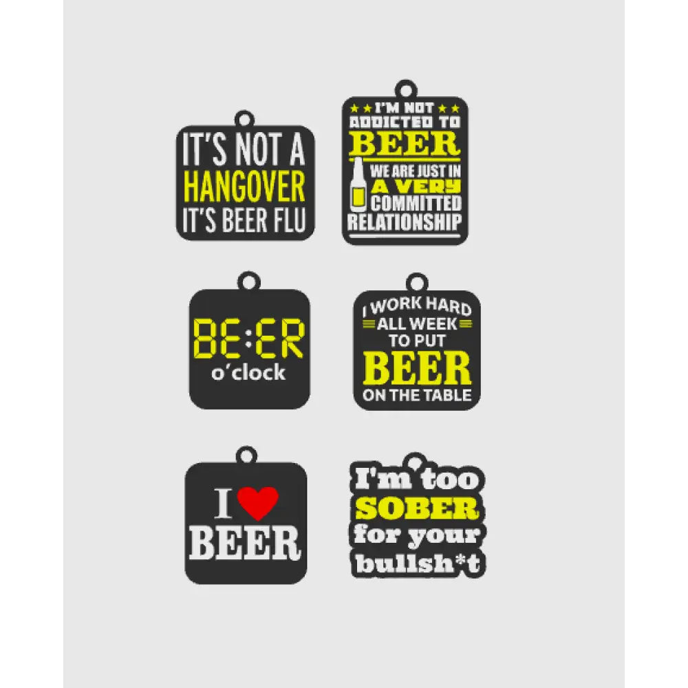 Beer quotes - full set - keychains