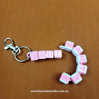 Custom cube-shaped dual name-personalised keychain – add your name - keychains