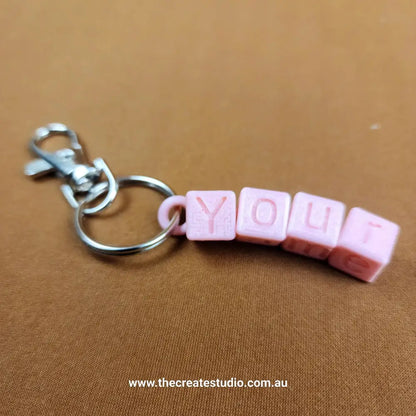 Custom cube-shaped dual name-personalised keychain – add your name - keychains