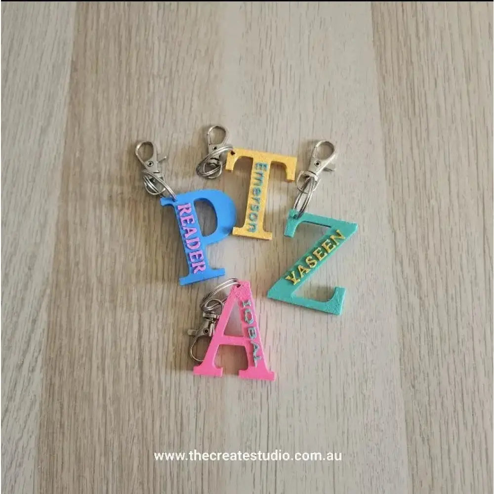 Dual color name initial keychain - personalised - keychains