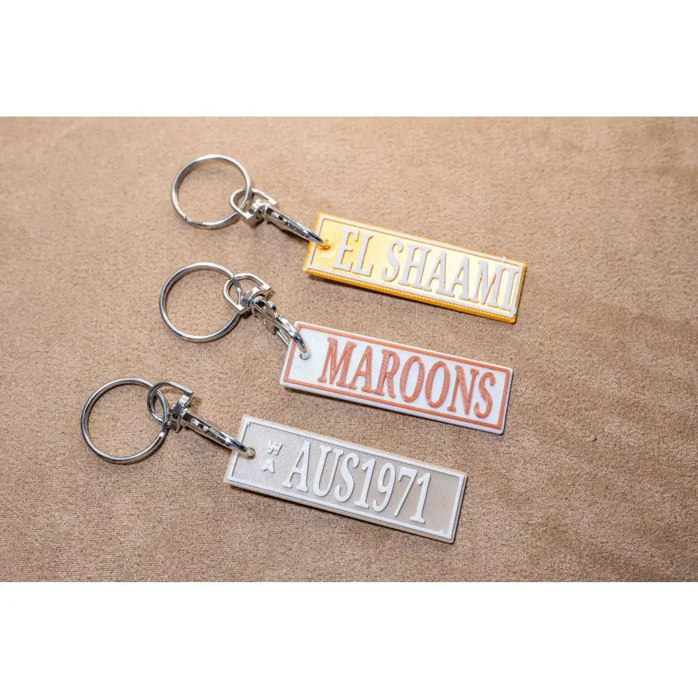 Dual color personalized keychain | customizable base & text - keychains