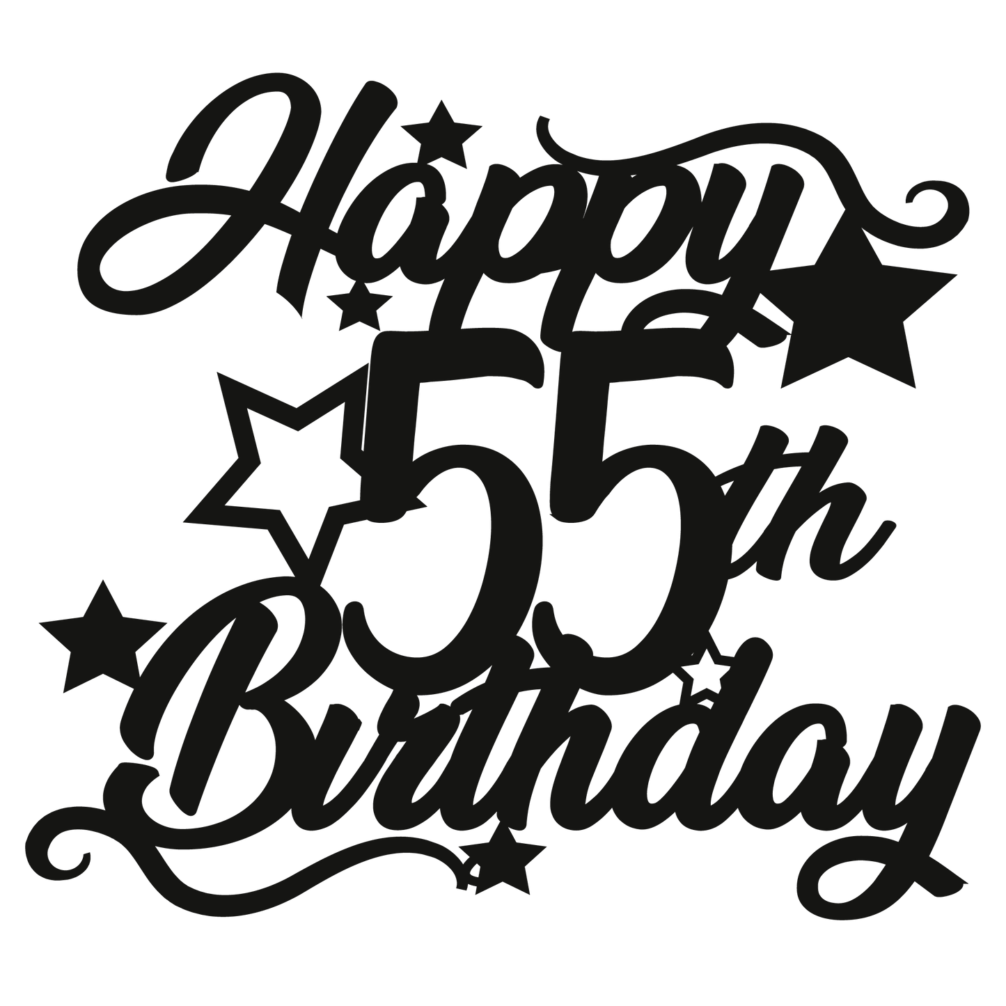 55th Birthday - Numbered - Cake Topper