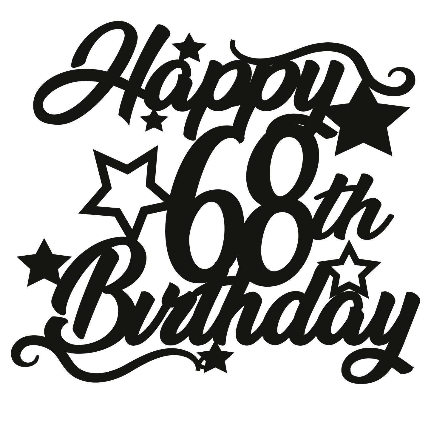 68th Birthday - Numbered - Cake Topper