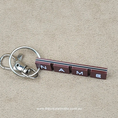 Personalised keychain - choclate bar - multi color infill - keychains