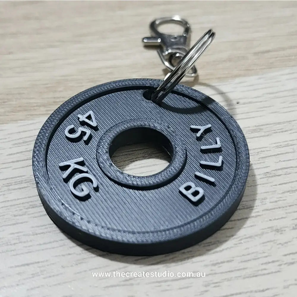 Personalised keychain- weight plate- add your name - personalised gifts