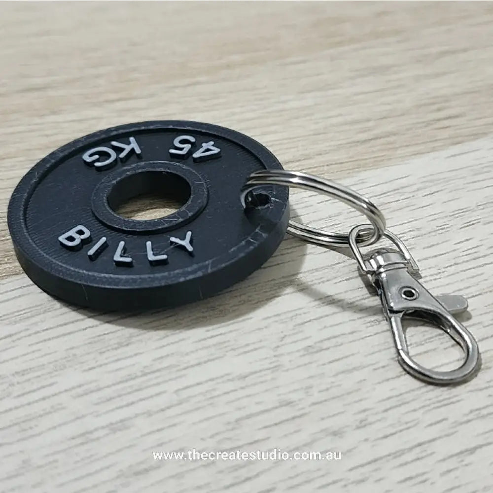 Personalised keychain- weight plate- add your name - personalised gifts