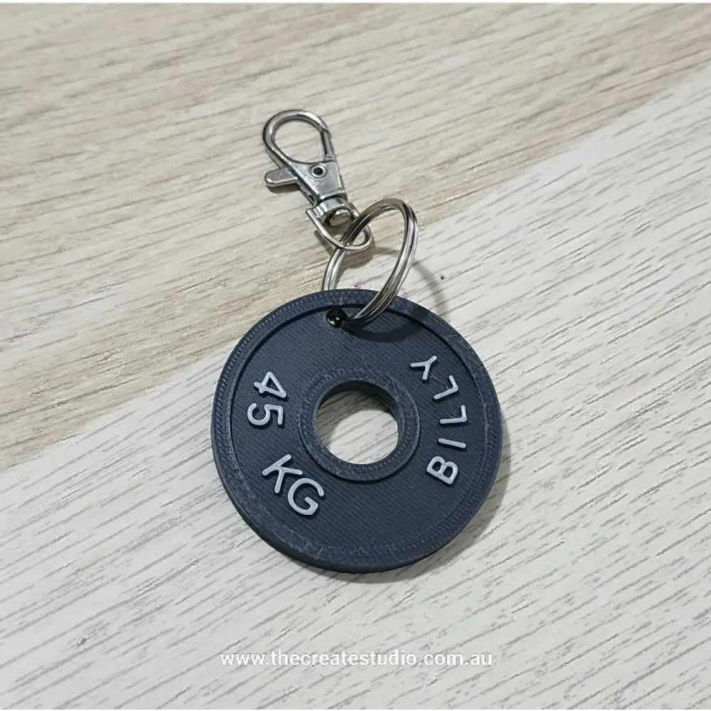 Personalised keychain- weight plate- add your name - personalised gifts