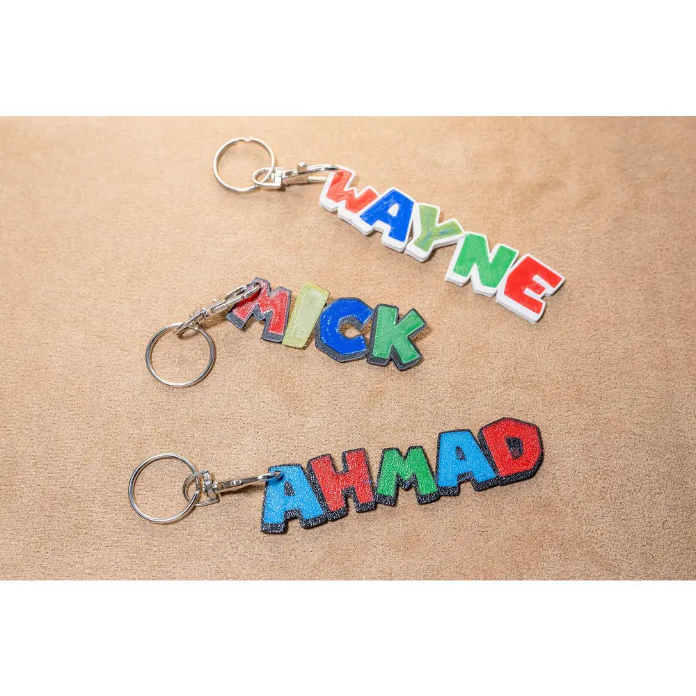 Personalised mario font name keychain – custom keychains for every