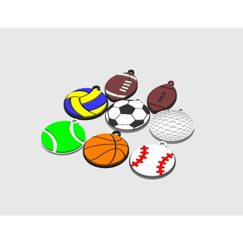 Sports balls keychains - full set