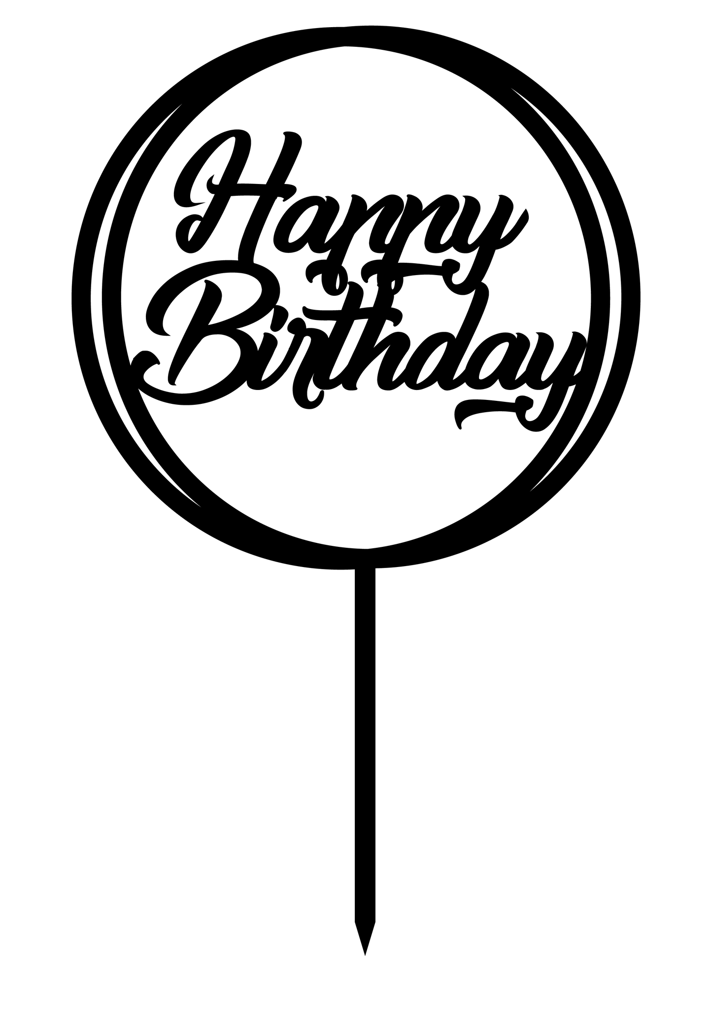 Happy Birthday - Circular Design - Cake Topper