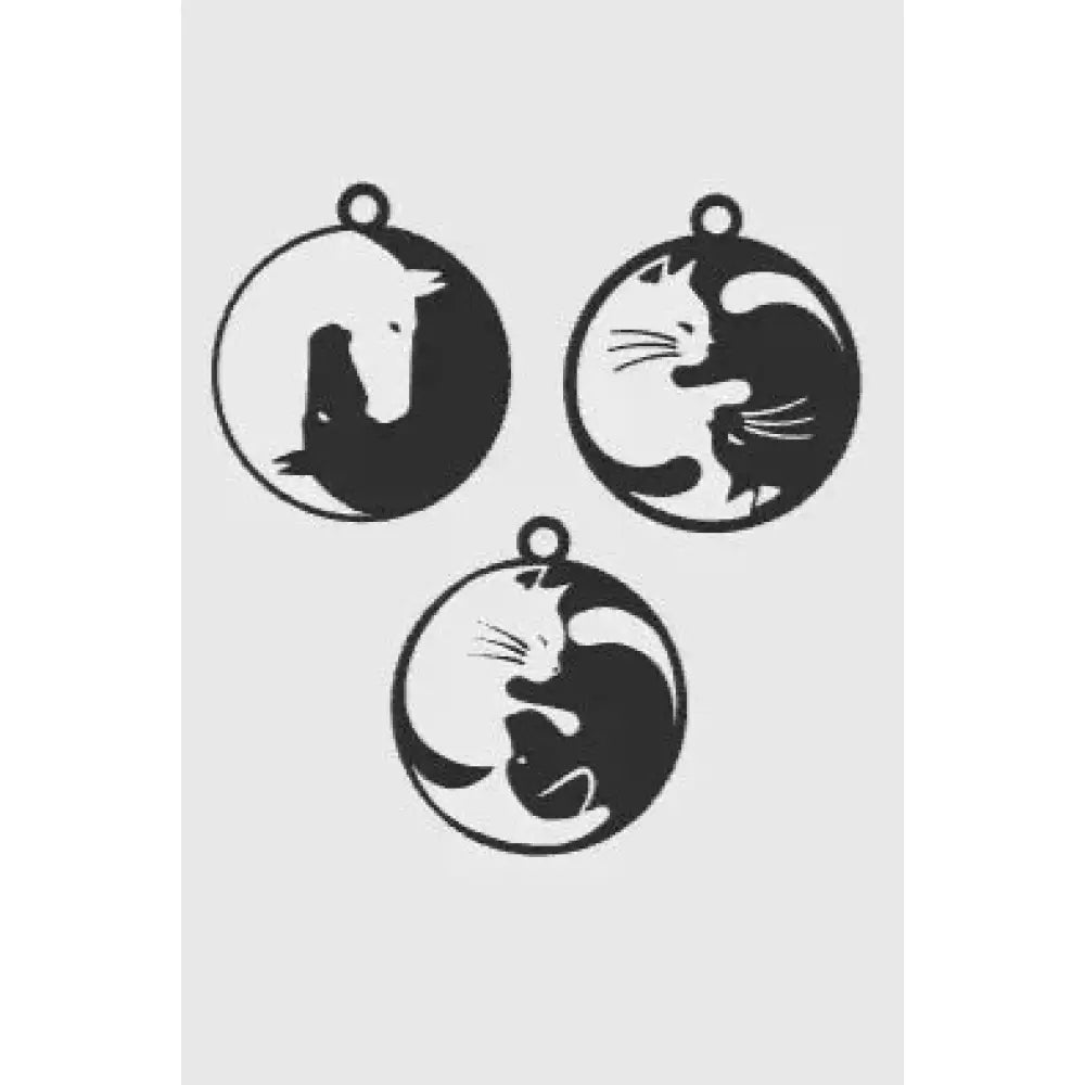 Ying yang cats - full set - keychains