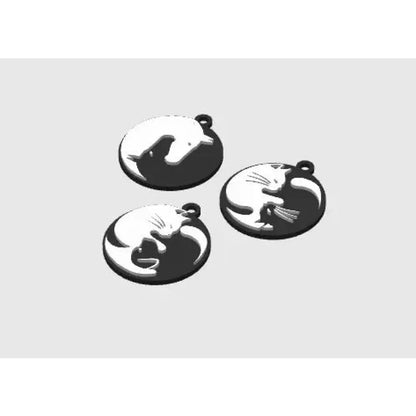 Ying yang cats - keychains