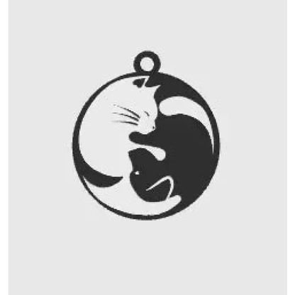 Ying yang cats - style 2 - keychains